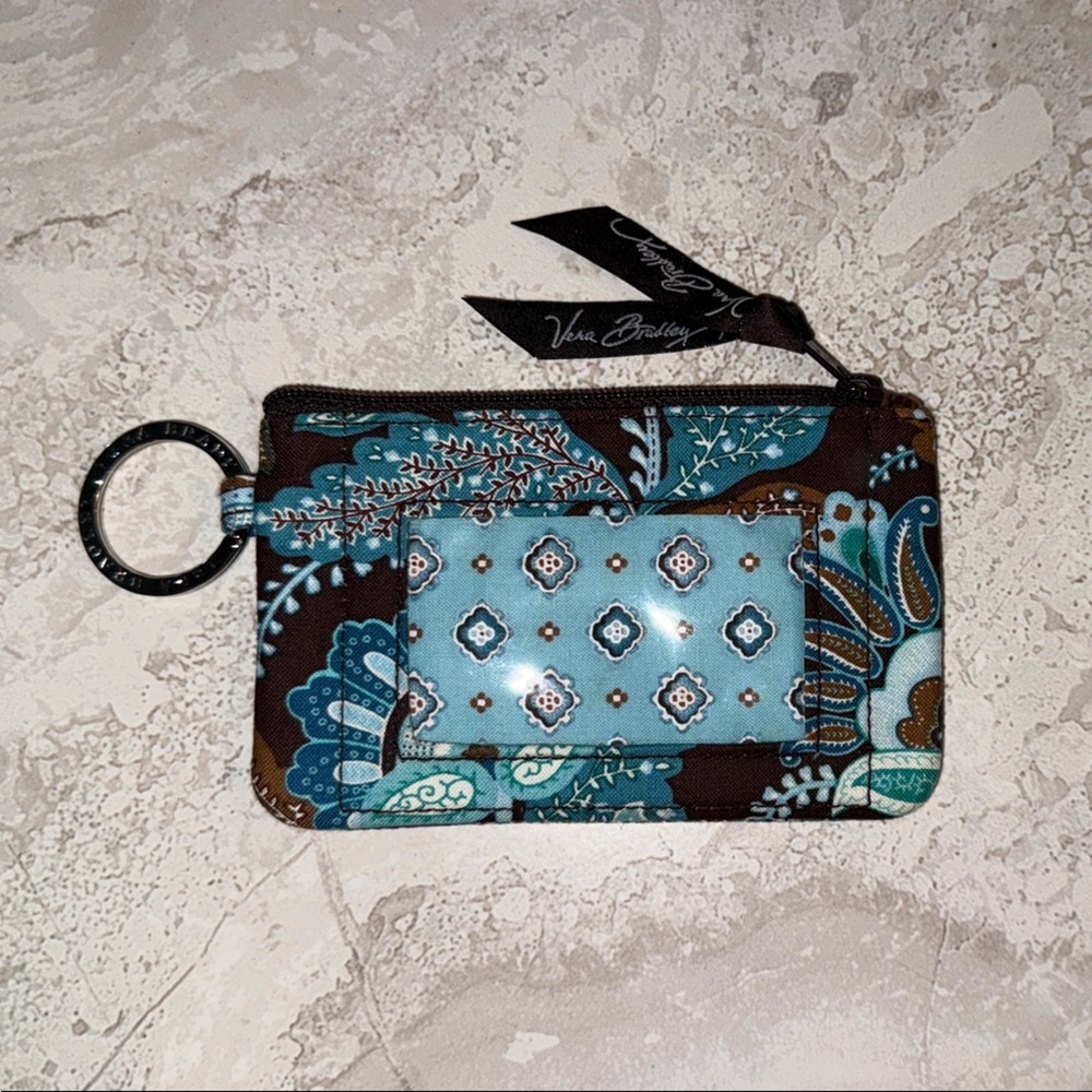 Vera Bradley Blue and Brown Geometric Phone Case with Keyring